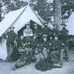 Captain Frederick Barton and the NCO's of Co. E, 10th Massachusetts Infantry, taken at Camp Brightwood, Washington DC in August 1861